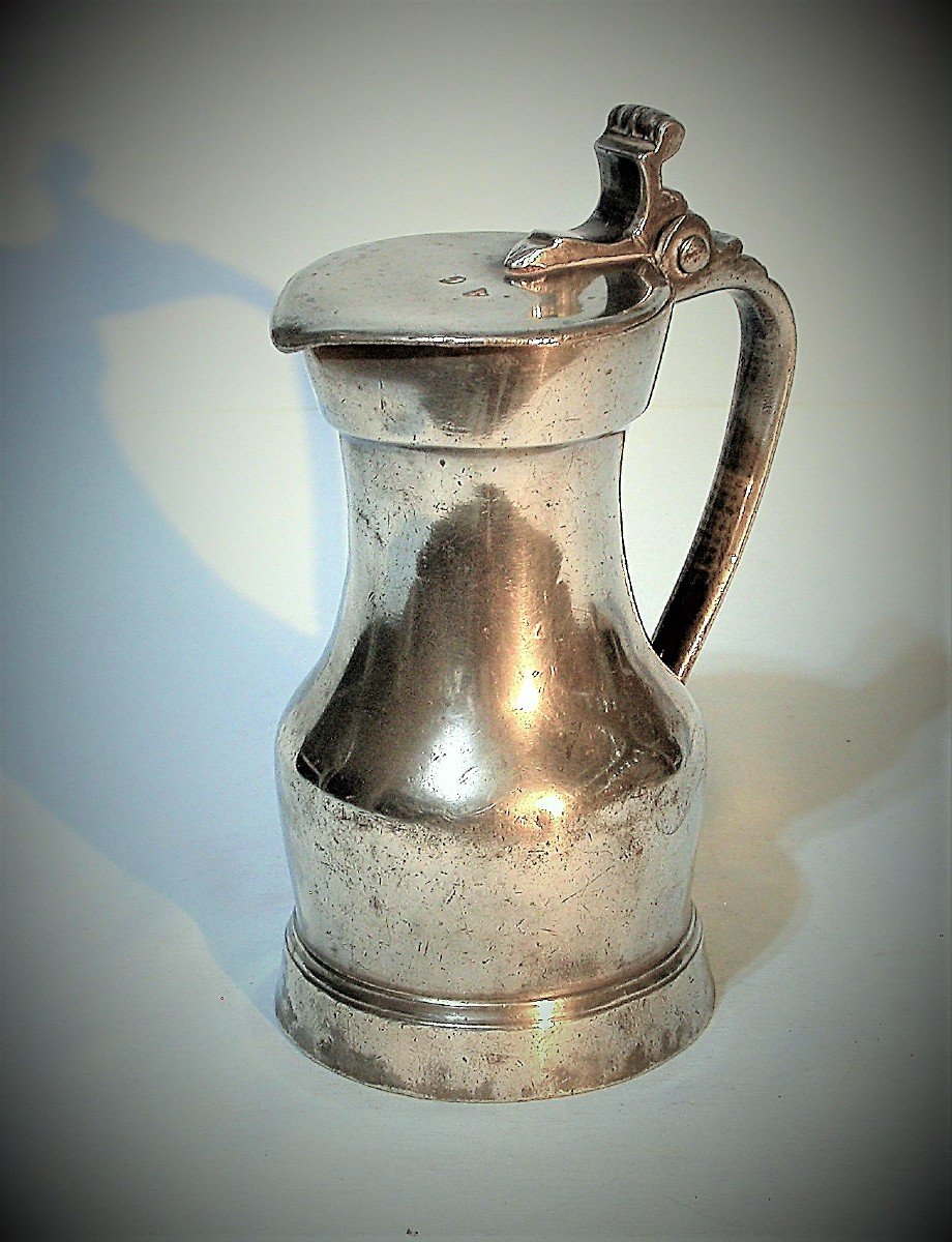 Pewter Wine Pitcher - Melun, 18th Century