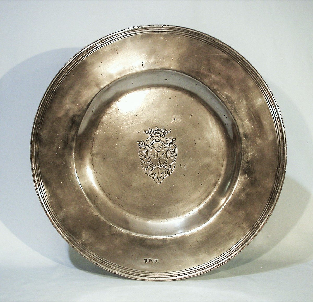 Very Large Pewter Dish "à La Cardinal" - Calais, Circa 1700-photo-2