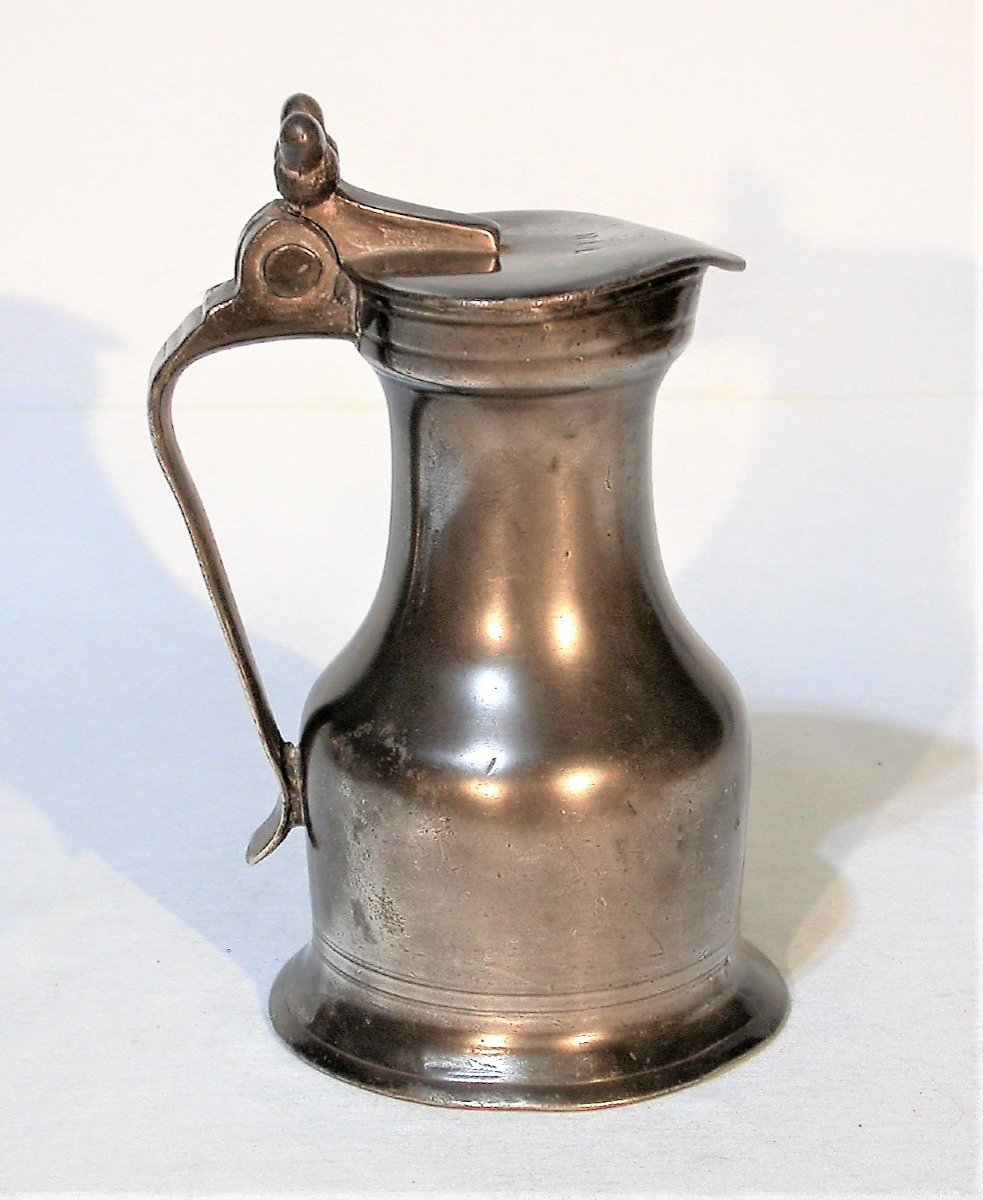 Pewter Wine Pitcher - Pont-audemer, 18th Century-photo-5