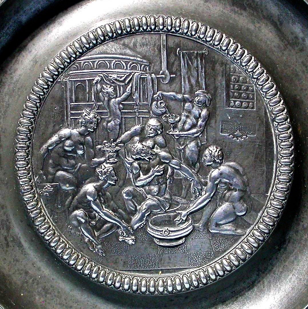 “art Nouveau” Pewter Dish By Jules Brateau (ulysse)-photo-2