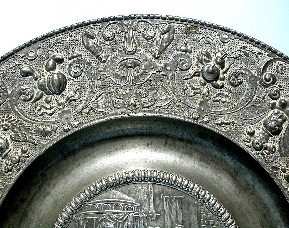 “art Nouveau” Pewter Dish By Jules Brateau (ulysse)-photo-3