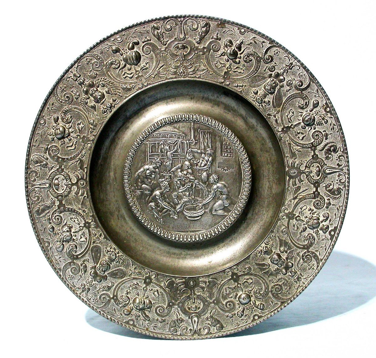 “art Nouveau” Pewter Dish By Jules Brateau (ulysse)-photo-3