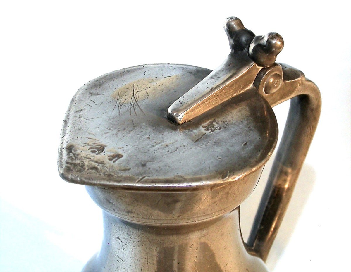 Pewter Wine Pitcher - Rouen, 18th Century-photo-2