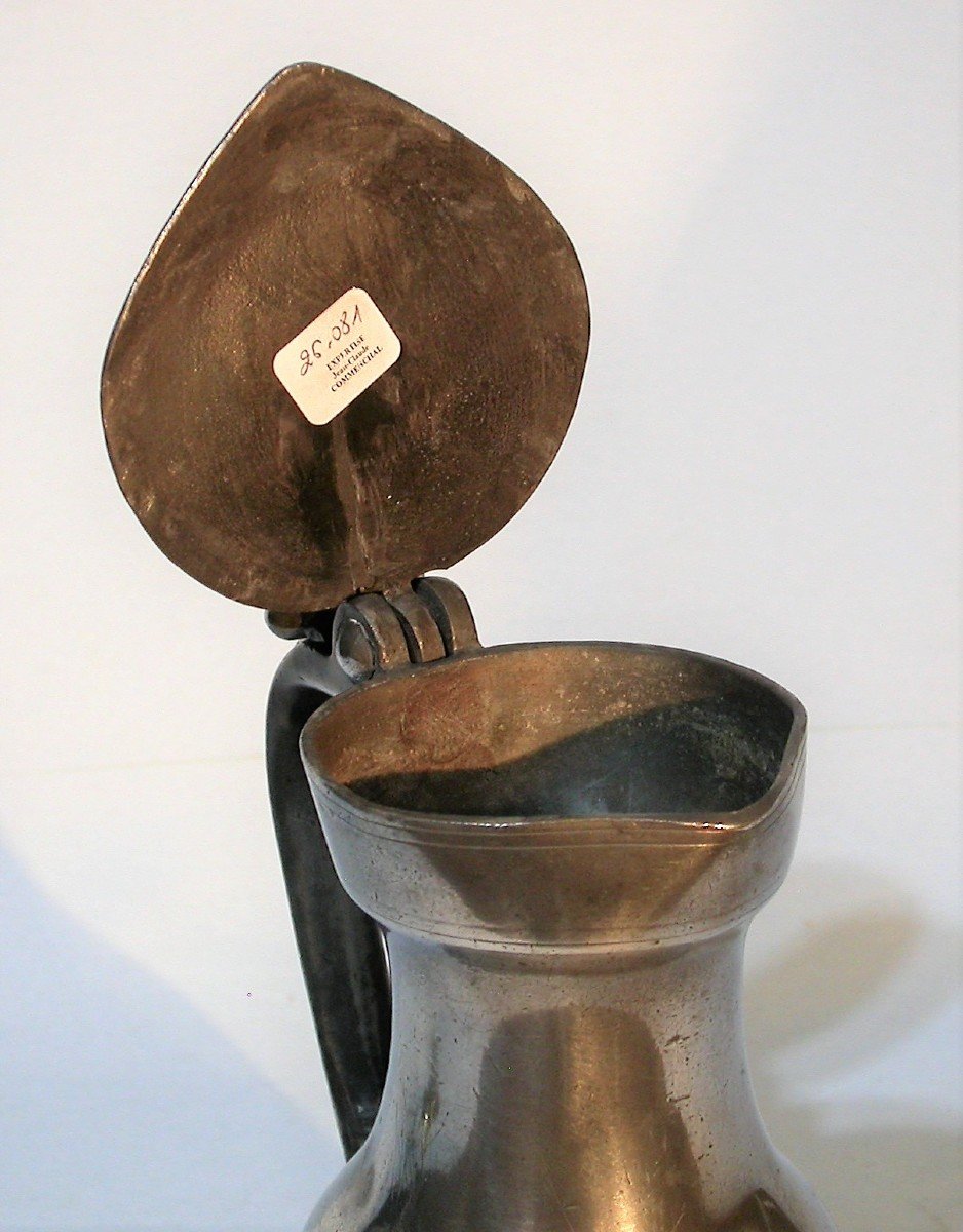 Pewter Wine Pitcher - Rouen, 18th Century-photo-3