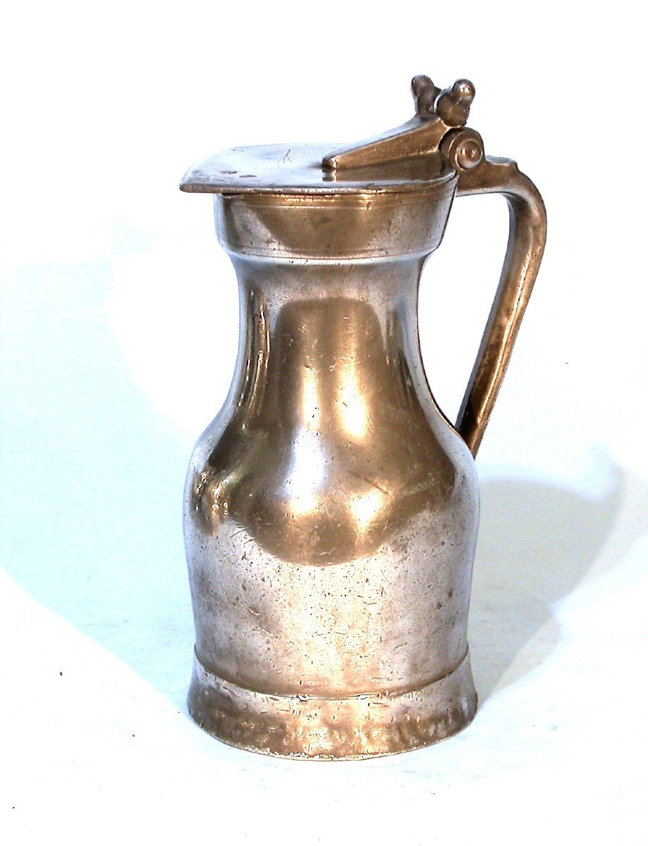 Pewter Wine Pitcher - Rouen, 18th Century-photo-3