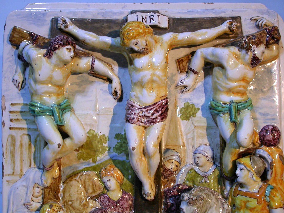 Earthenware Crucifixion - Choisy-le-roi (?), Circa 1800-photo-2