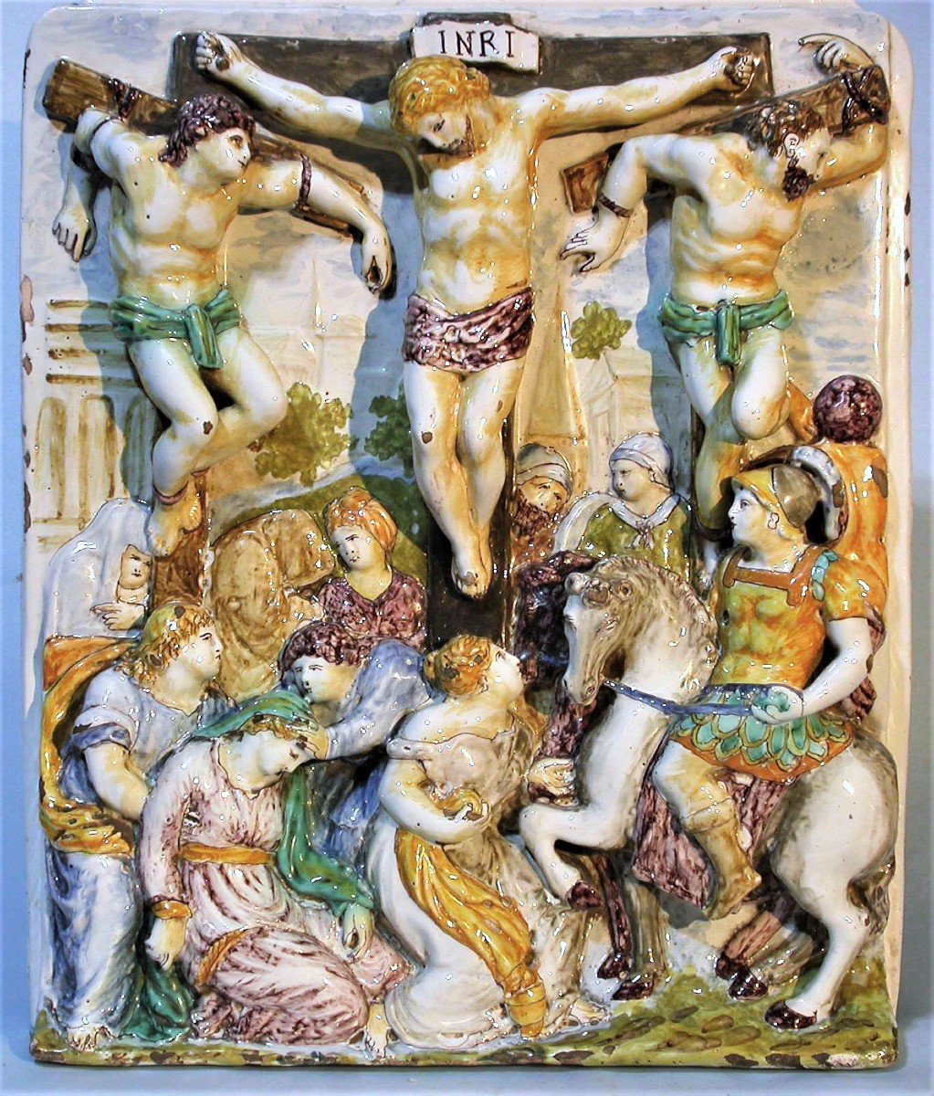 Earthenware Crucifixion - Choisy-le-roi (?), Circa 1800-photo-4