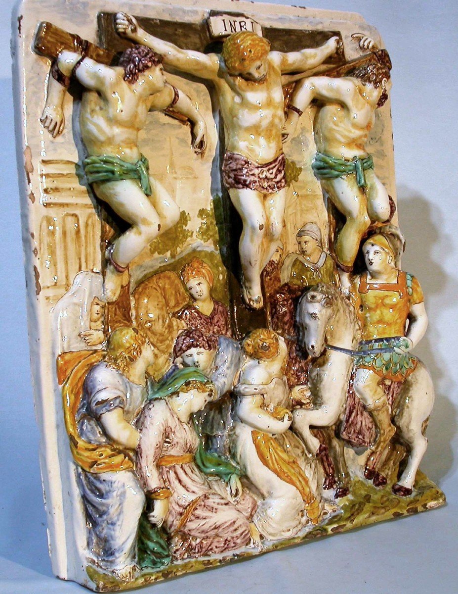 Earthenware Crucifixion - Choisy-le-roi (?), Circa 1800-photo-1