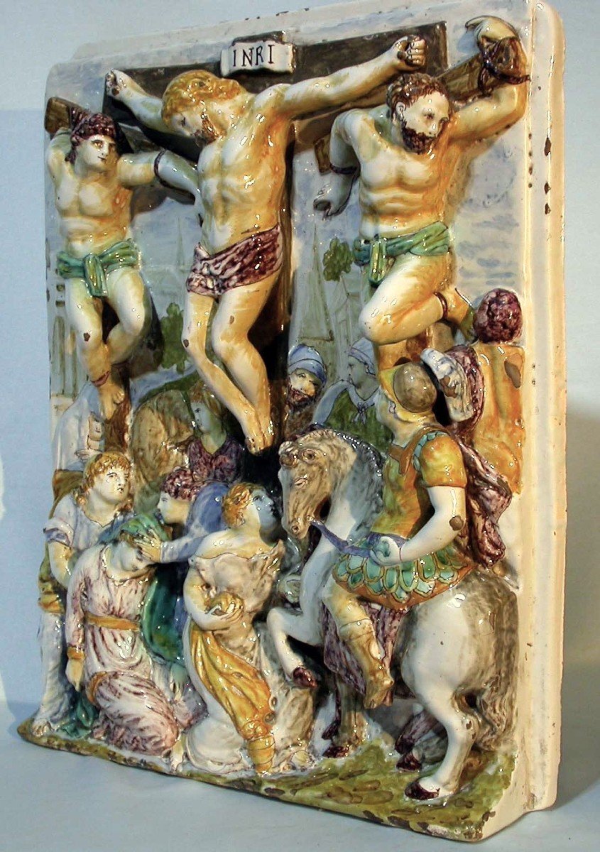 Earthenware Crucifixion - Choisy-le-roi (?), Circa 1800-photo-6