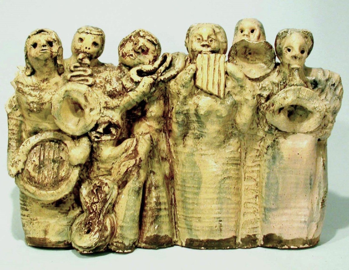 Sculptures In Glazed Earth - Chorists And Musicians-photo-3