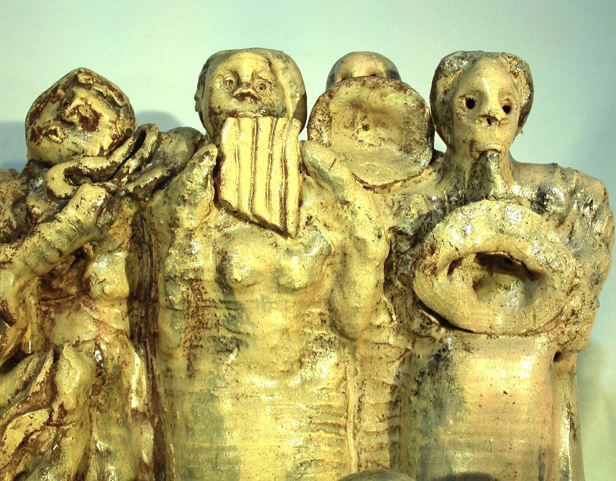 Sculptures In Glazed Earth - Chorists And Musicians-photo-5