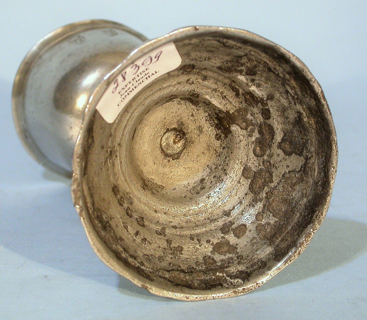 Rare Pewter Egg Cup - Rouen, 18th Century-photo-4