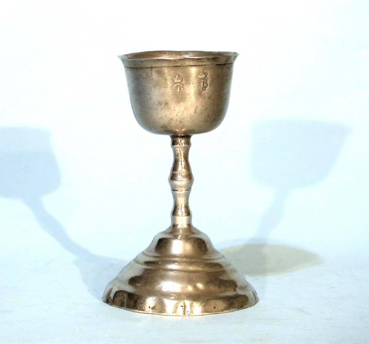 Very Rare Pewter Egg Cup - Rouen, 18th Century-photo-3