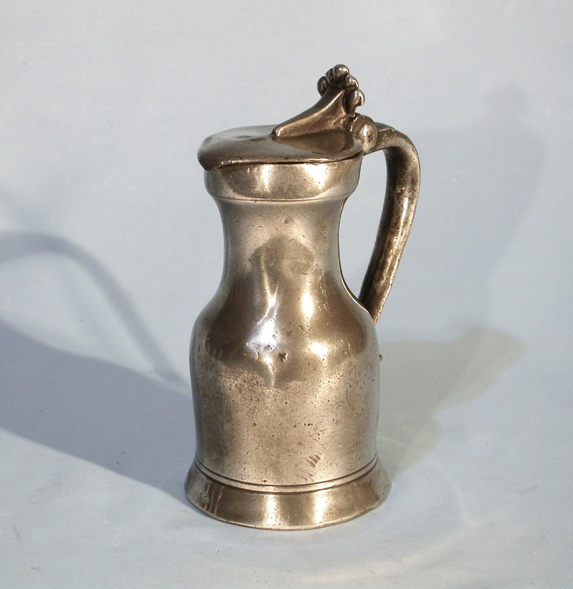 Small Pewter Wine Pitcher - Rouen, 18th Century-photo-4