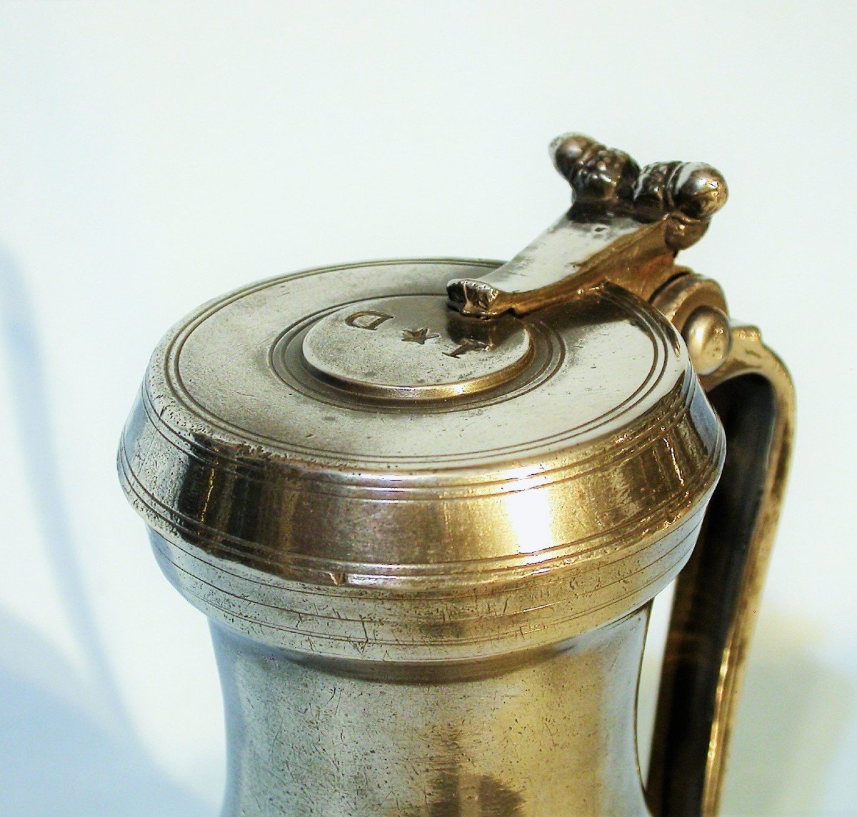 Rare Pewter Pitcher - Toulouse, 18th Century-photo-3