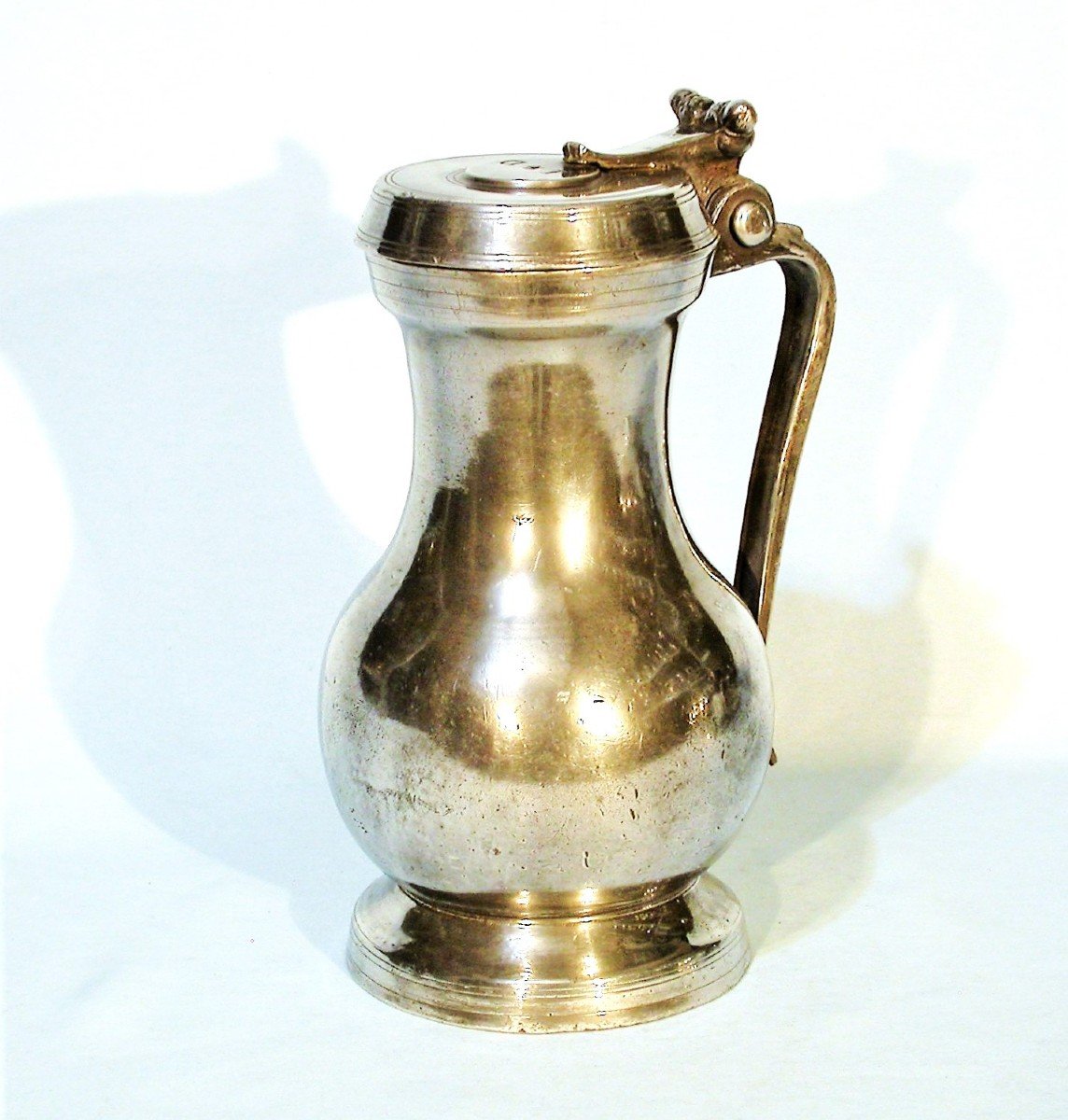 Rare Pewter Pitcher - Toulouse, 18th Century-photo-3