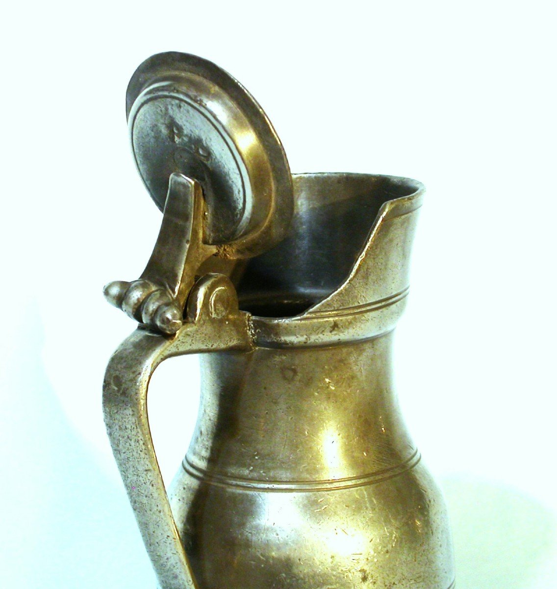 Rare Pewter Wine Pitcher - Orleans, 18th Century-photo-3