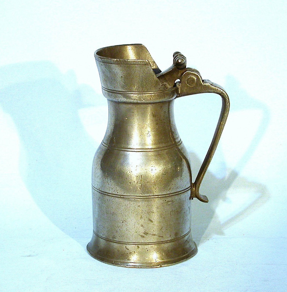 Rare Pewter Wine Pitcher - Orleans, 18th Century-photo-3