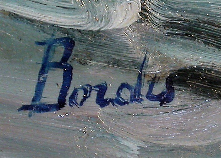 TABLEAU DE LEONARD BORDES (ECOLE POSTIMPRESSIONNISTE DE ROUEN)-photo-1