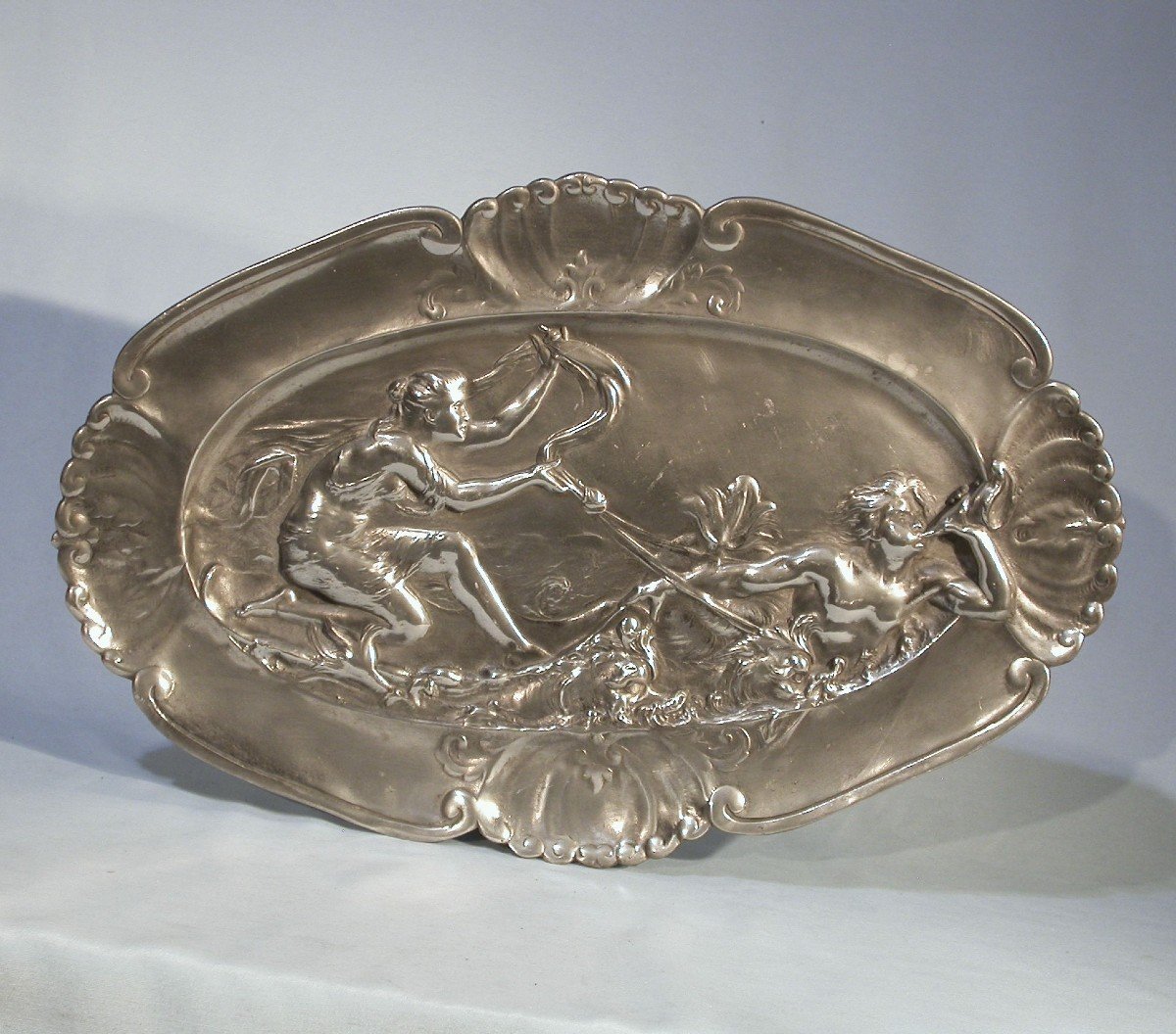 "art Nouveau" Pewter Wall Plate By Petizon