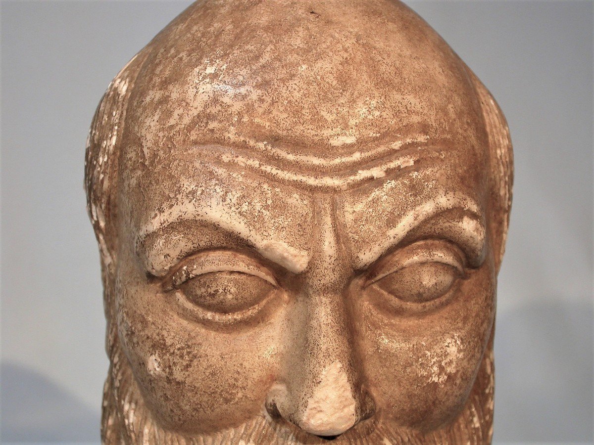 Sculpture - Marble Man's Head - Italy (?), End Of 15 / 16th Century -photo-5