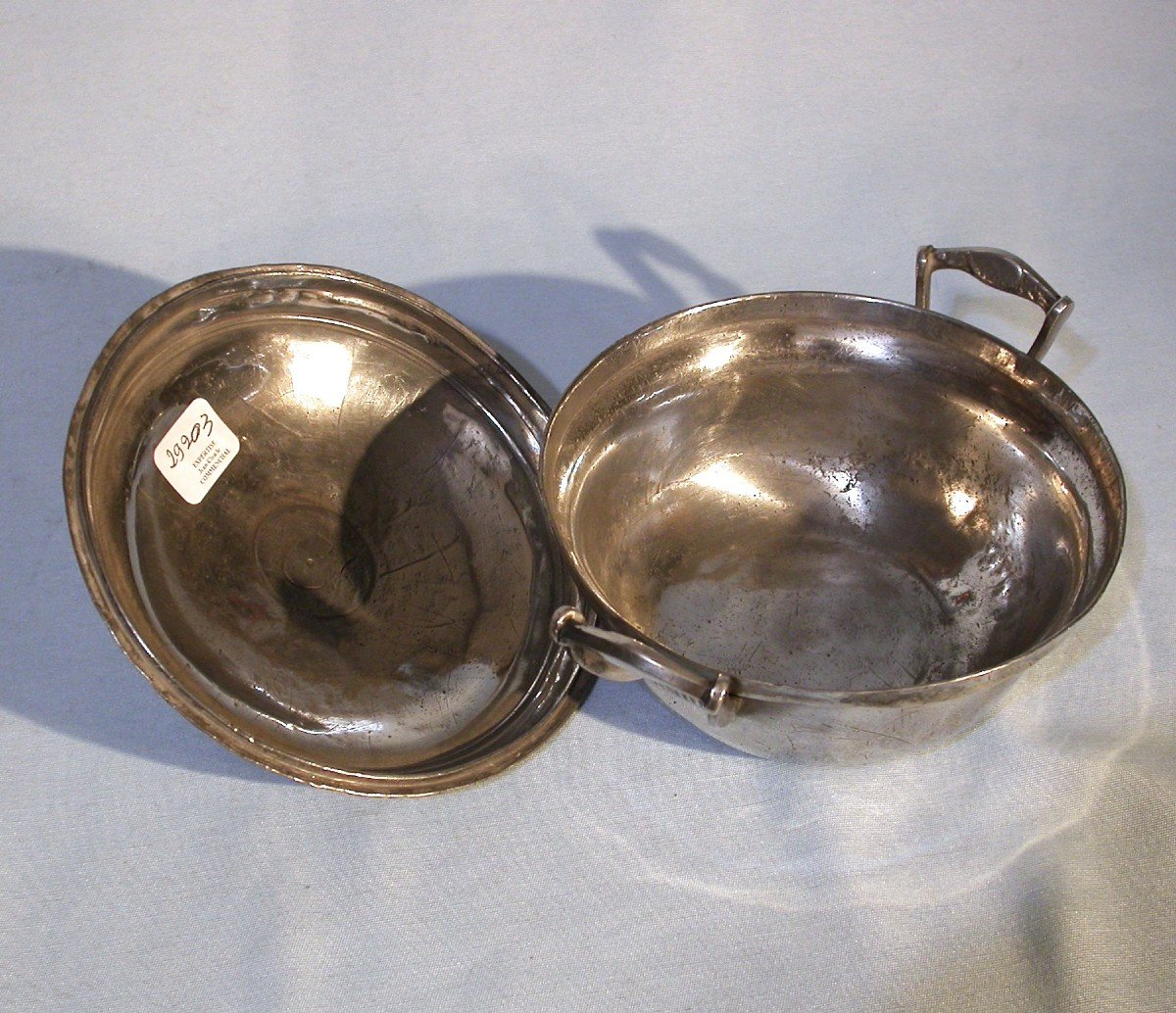 Small Pewter Vegetable Dish - Saxony, Circa 1800-photo-4