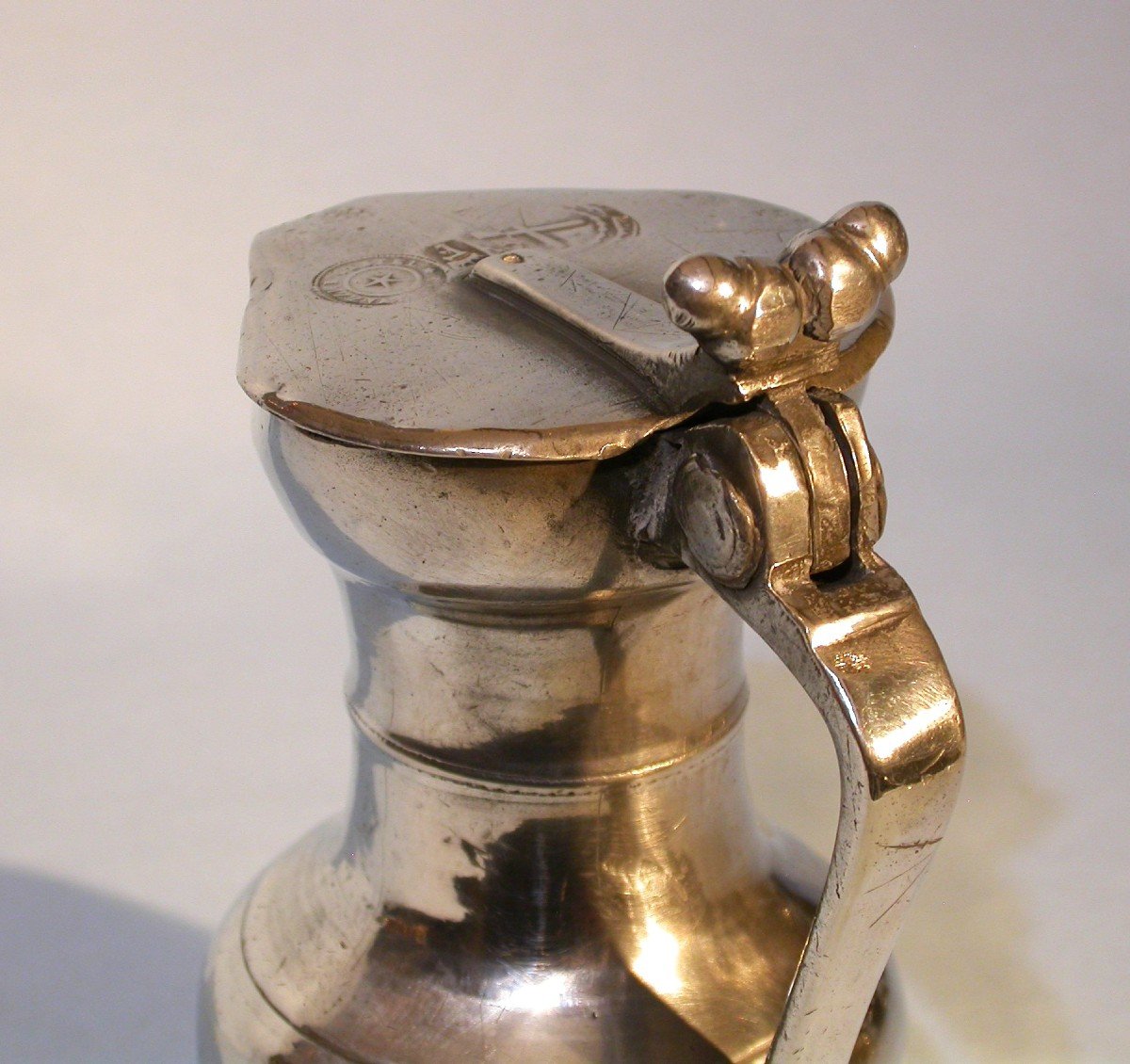 Small Pewter Wine Pitcher - Valais (wallis), 19th Century-photo-4