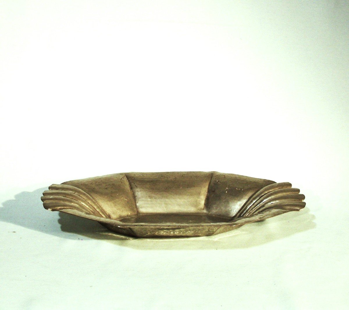 “art Deco” Pewter Basket By L.houzeaux-photo-3