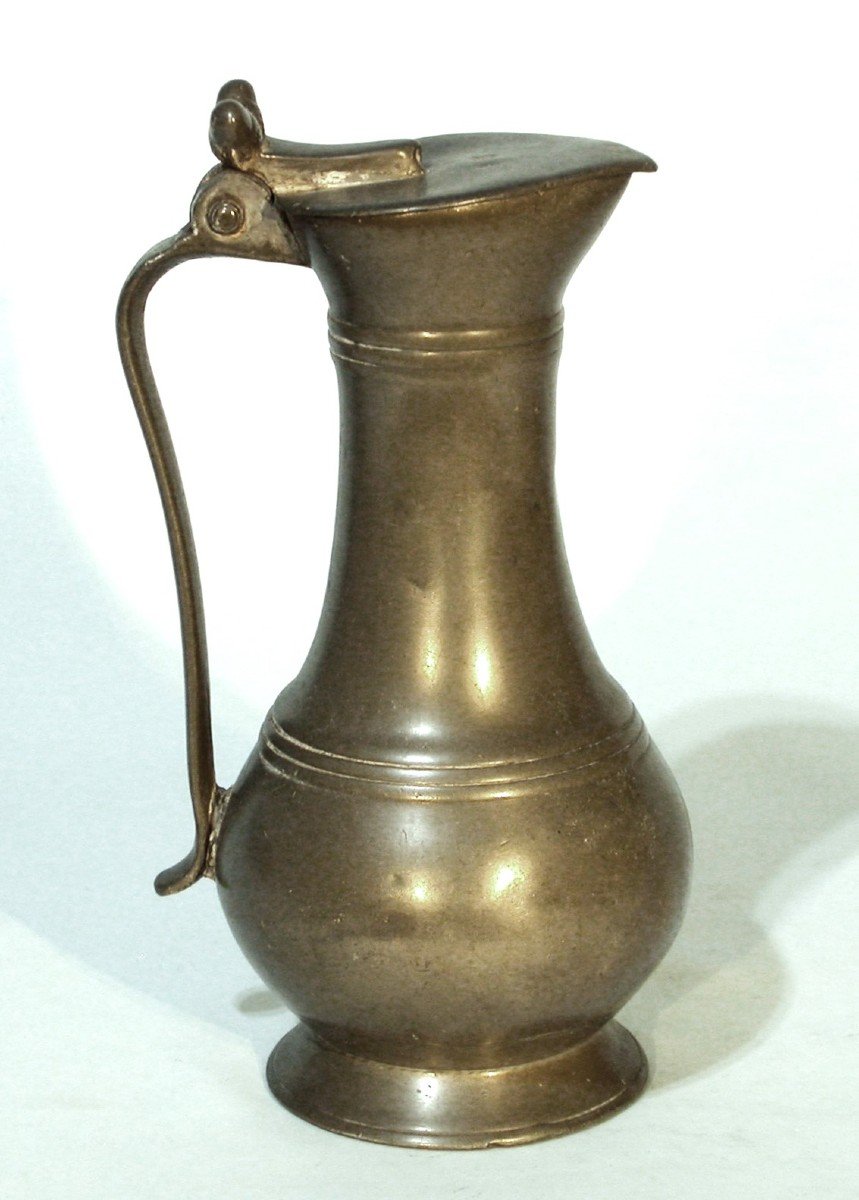 Pewter Wine Pitcher - Rouen, Early 18th Century-photo-2