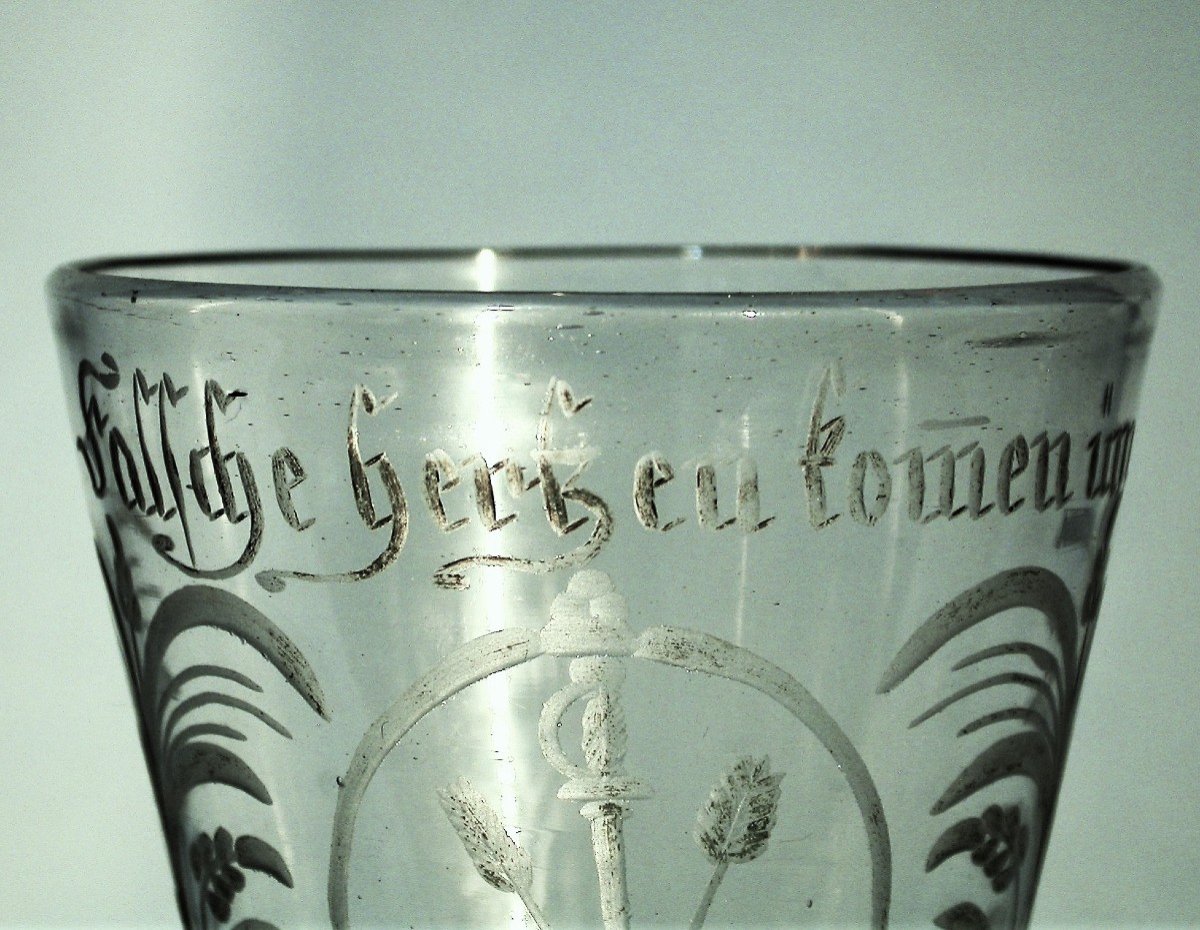 VERRE À JAMBE, ALSACE ou ALLEMAGNE, XVIII ème s-photo-1