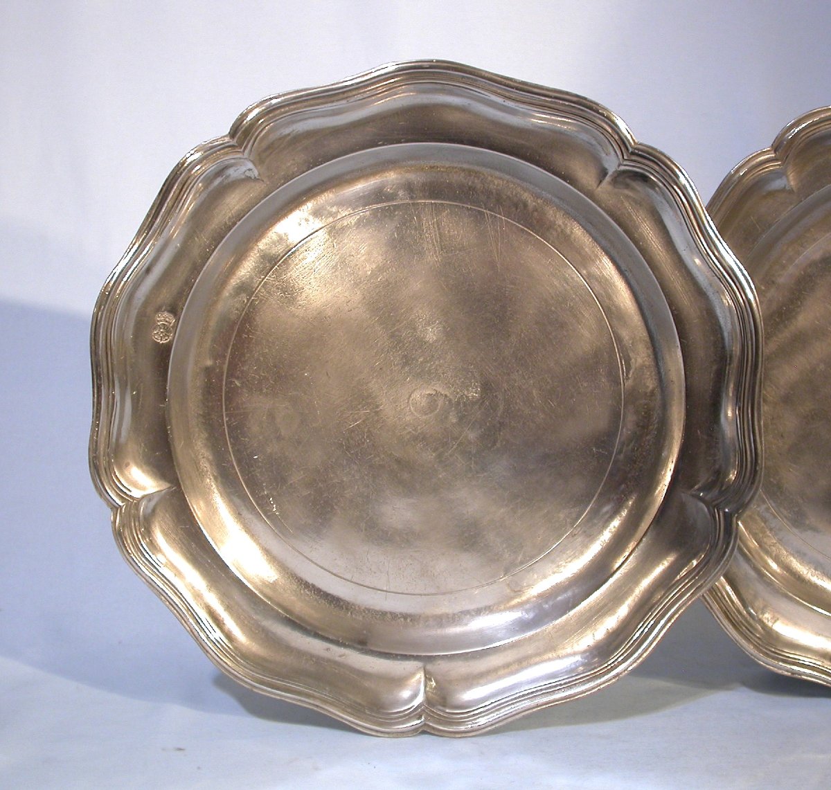 Pair Of Pewter Dishes - Tournai, Early 19th Century-photo-2