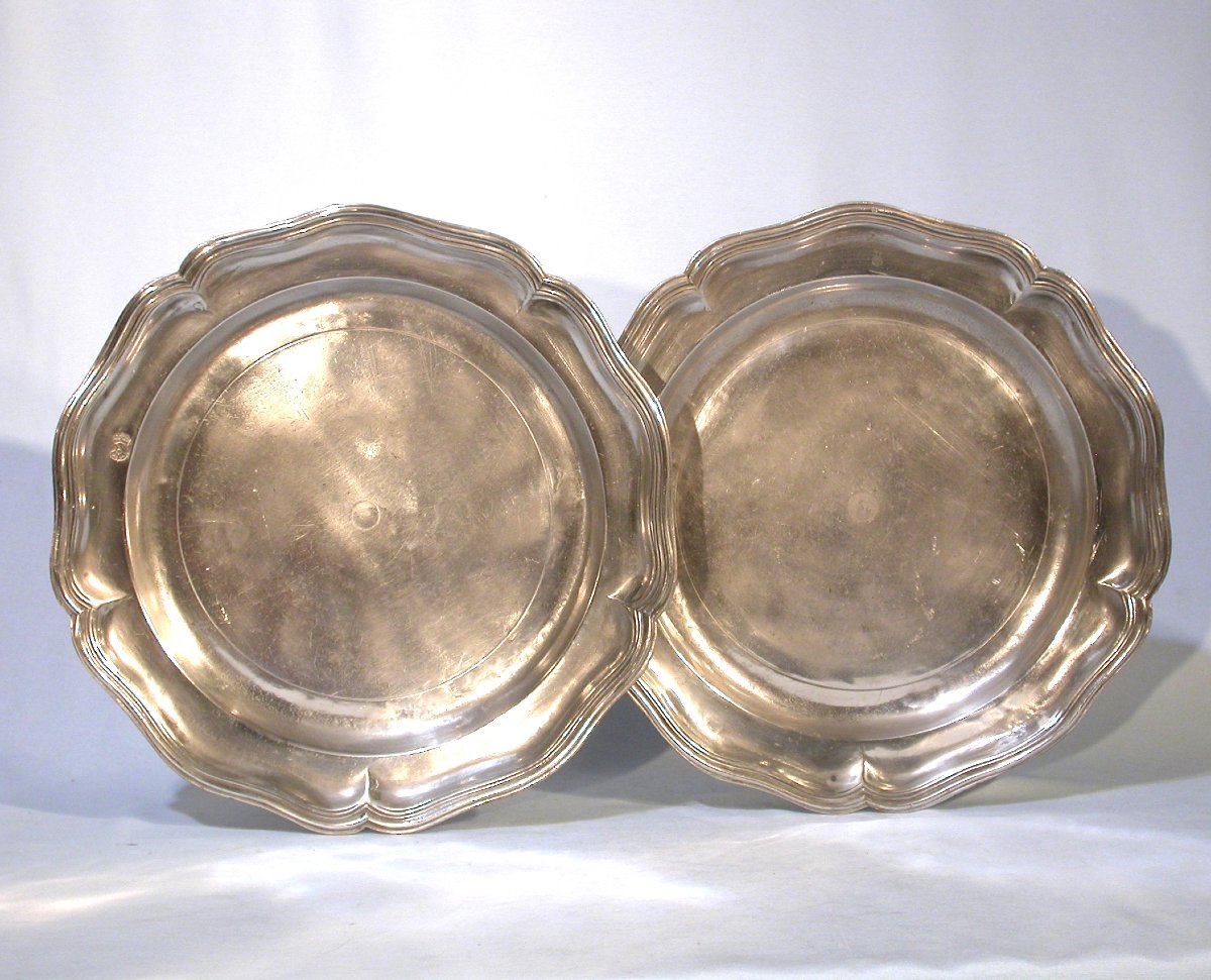 Pair Of Pewter Dishes - Tournai, Early 19th Century-photo-4