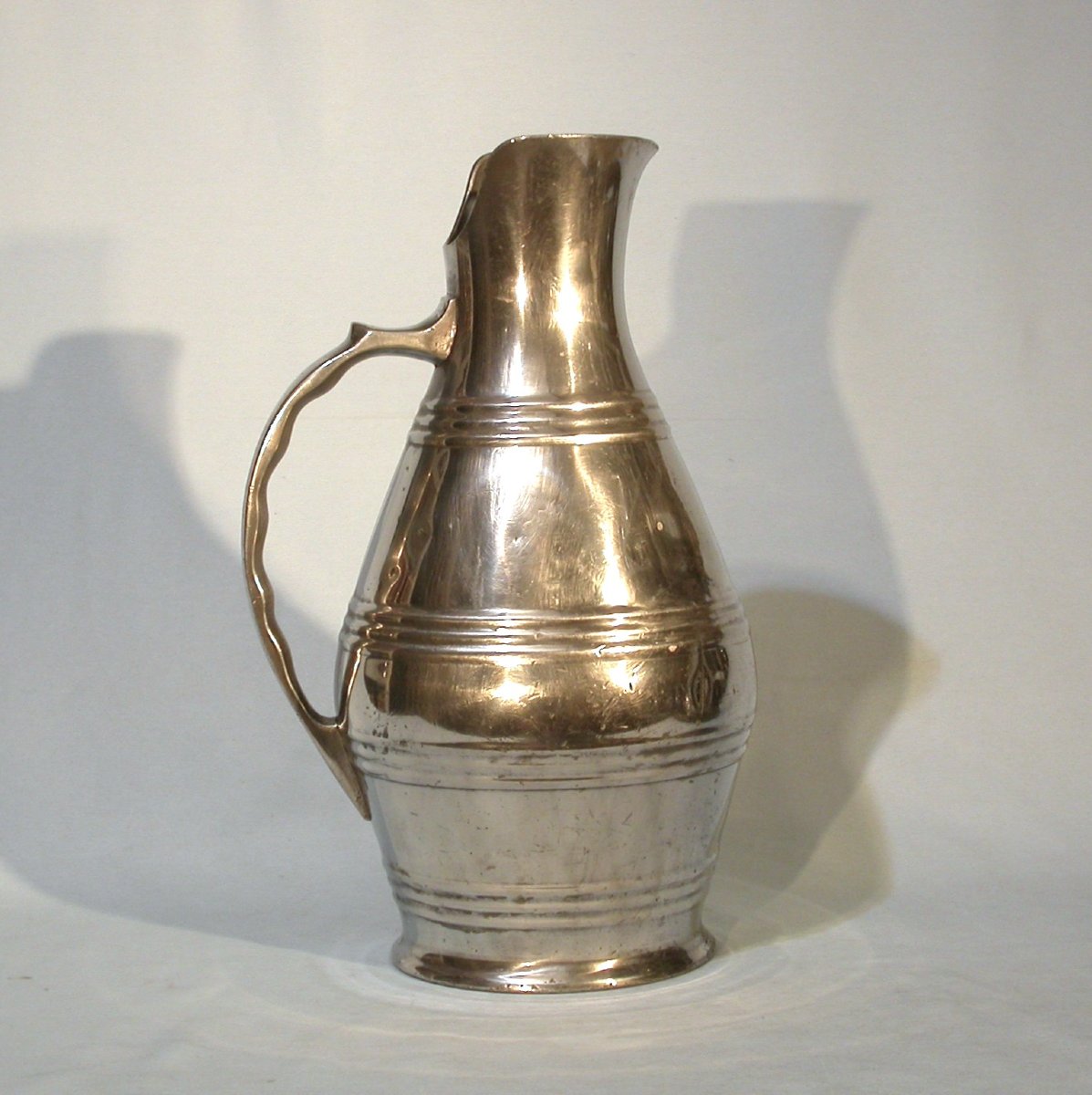 Pewter Wine Merchant Jug - Ile De France, 19th Century-photo-2