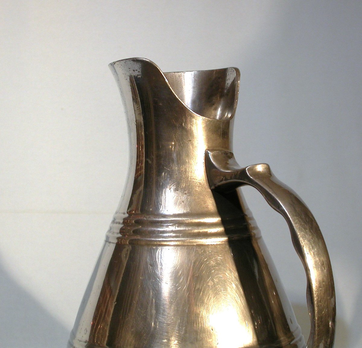 Pewter Wine Merchant Jug - Ile De France, 19th Century-photo-3