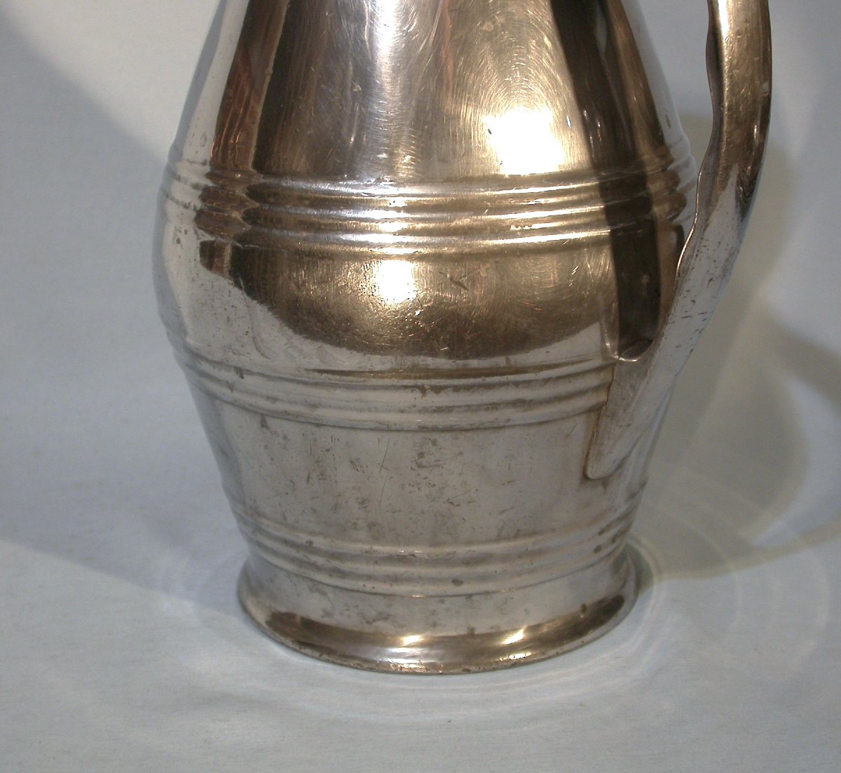 Pewter Wine Merchant Jug - Ile De France, 19th Century-photo-4