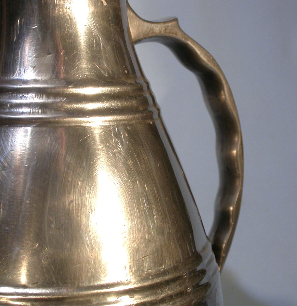 Pewter Wine Merchant Jug - Ile De France, 19th Century-photo-1