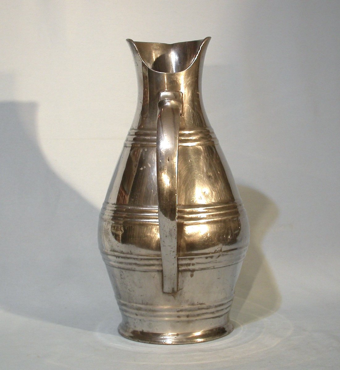 Pewter Wine Merchant Jug - Ile De France, 19th Century-photo-2