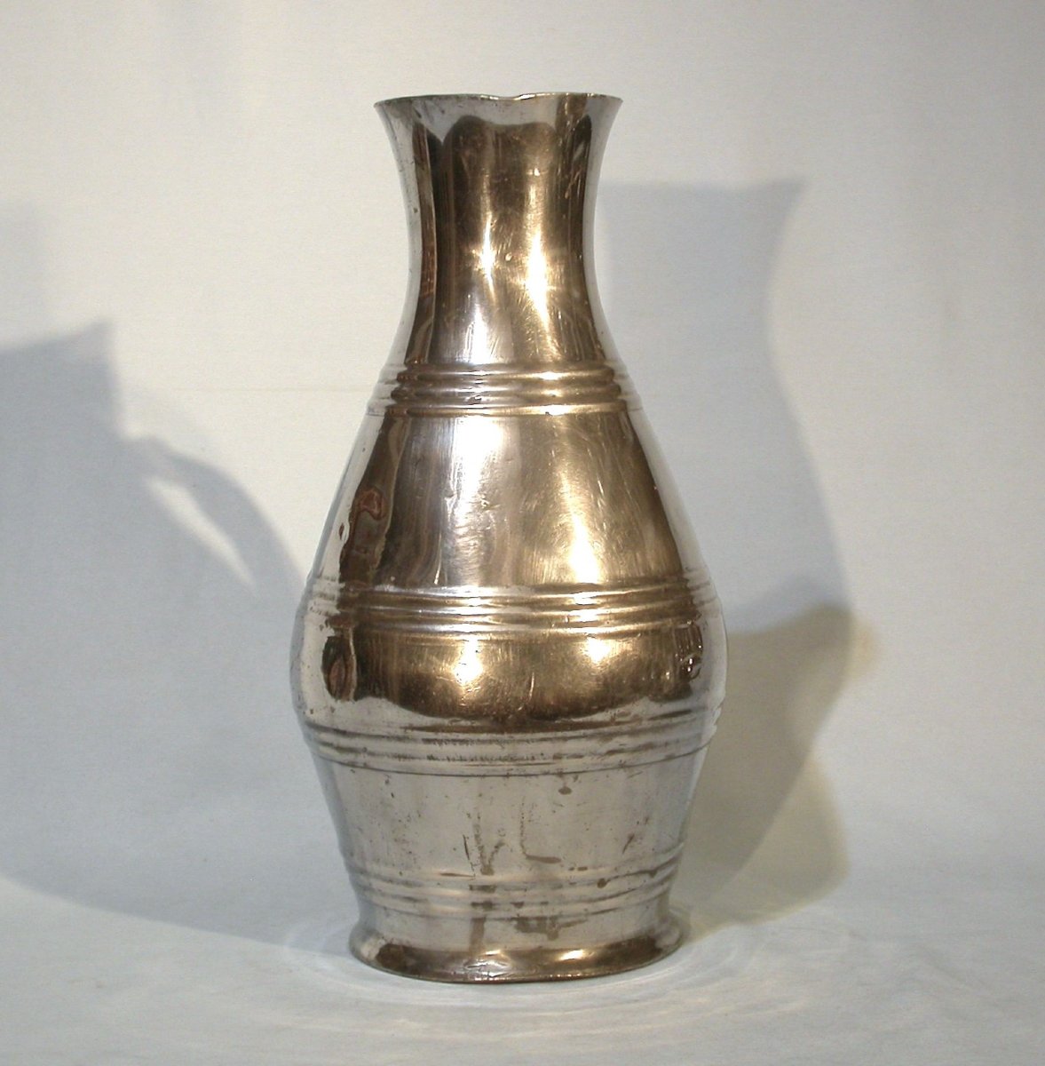 Pewter Wine Merchant Jug - Ile De France, 19th Century-photo-3