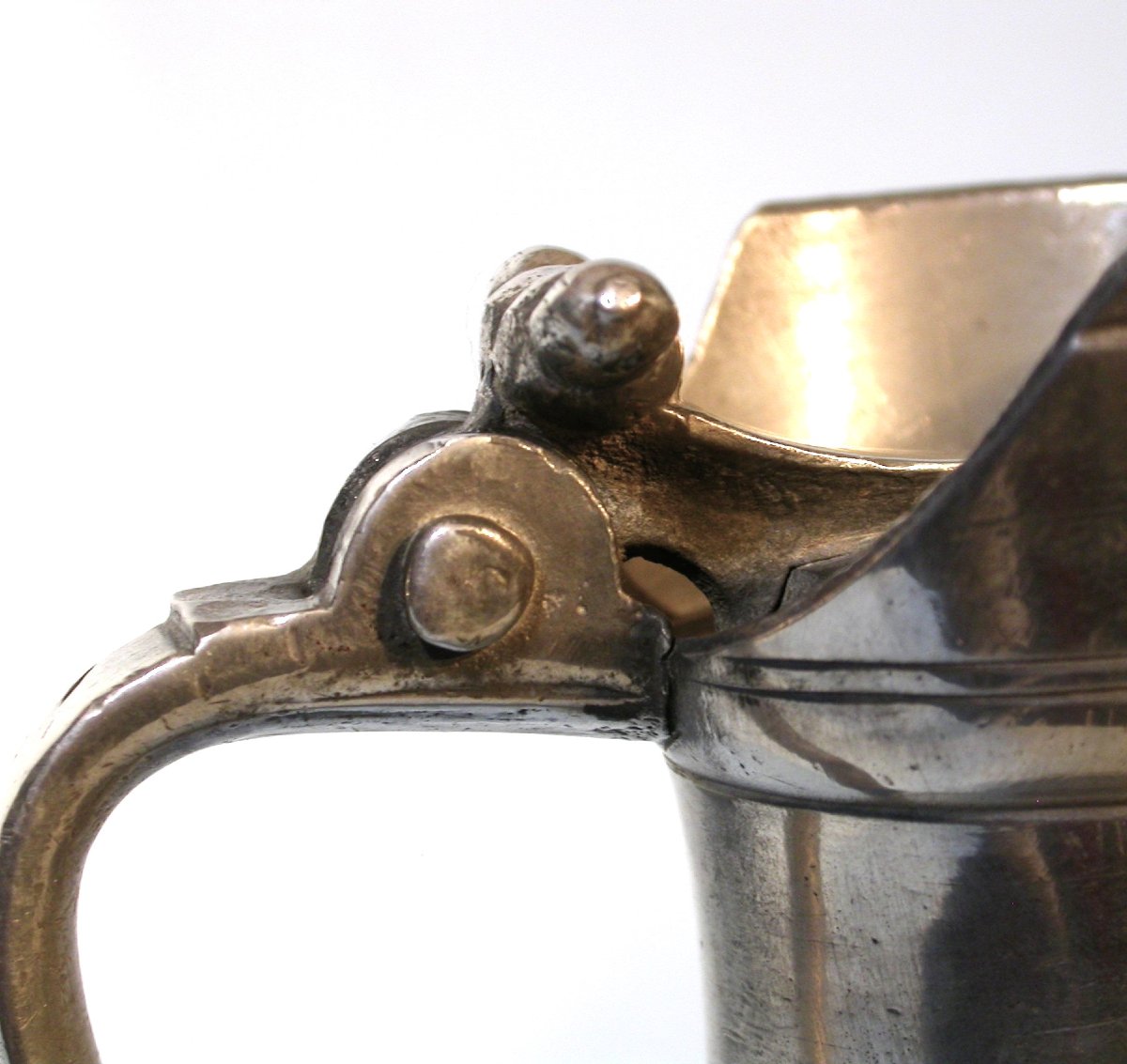 Rare Pewter Wine Pitcher - Orleans, 18th Century-photo-4