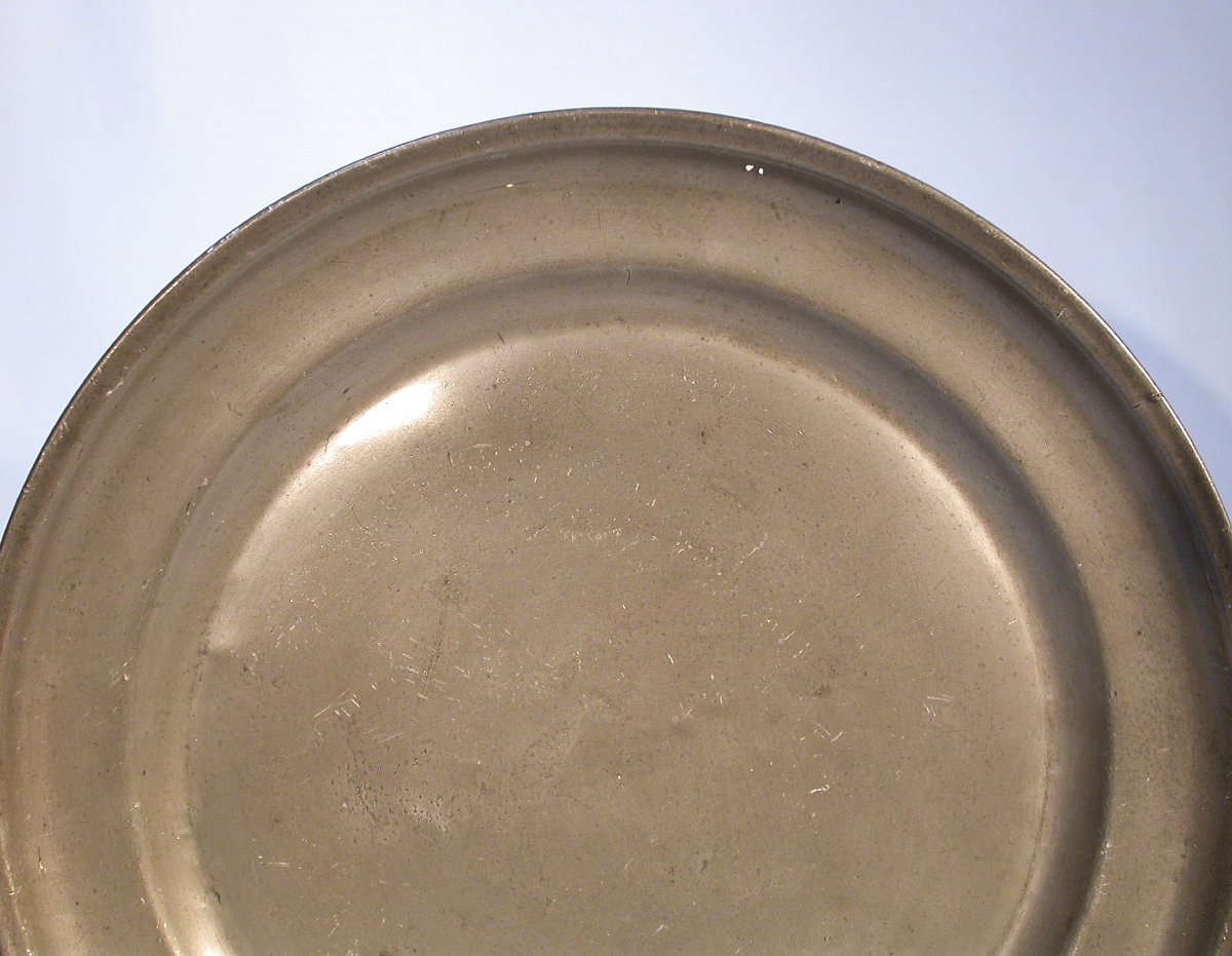 Pewter Dish - Bergues, 18th Century-photo-3