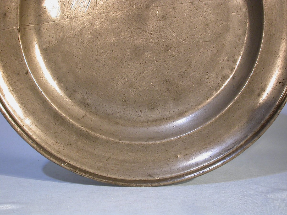 Pewter Dish - Douai, 18th Century-photo-3