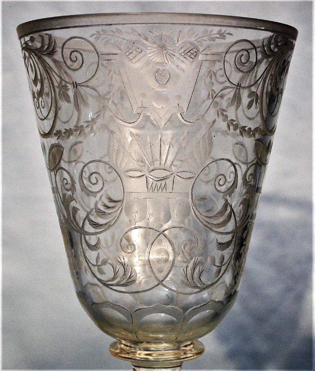 GRAND VERRE GRAVE - BOHÊME (?), XVIII ème s-photo-3