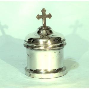 Liturgical Box In Pewter - Toulouse, 19th Century