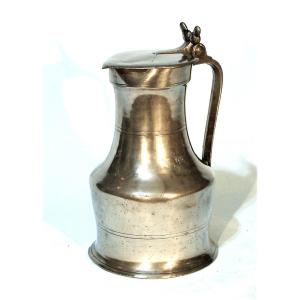 Pewter Wine Pitcher  - Avranches  (basse-normandie) - 19th Century