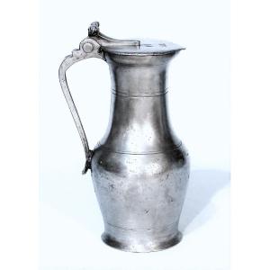 Rare Pewter Wine Pitcher (tin) - Essoyes (champagne) - 18th Century