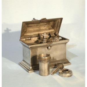 Pewter Box Of Holy Oils - Paris, 18th Century