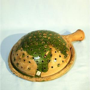 Glazed Earth Colander - Le Pre-d'auge, 18th Century