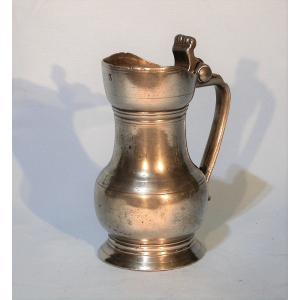 Pewter Ration Pitcher - Chartres, 19th Century