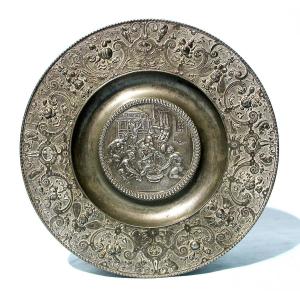 “art Nouveau” Pewter Dish By Jules Brateau (ulysse)