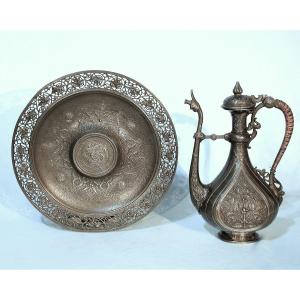 “art Nouveau” Set In Pewter By Jules Brateau